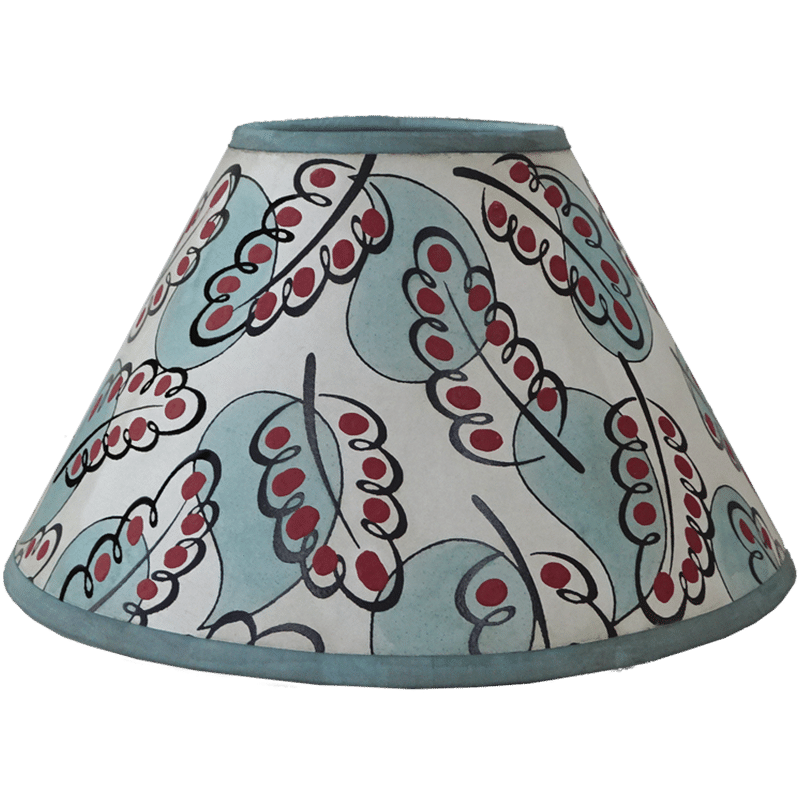 Paisley Leaf Hand Painted 10" Lampshade in Blue