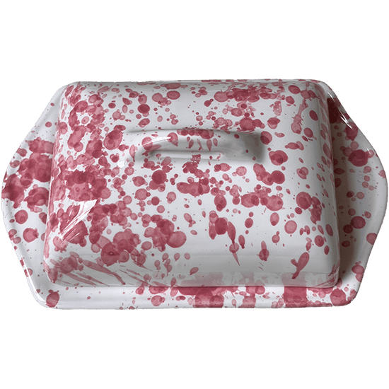 Large Butter Dish – Pink Dots