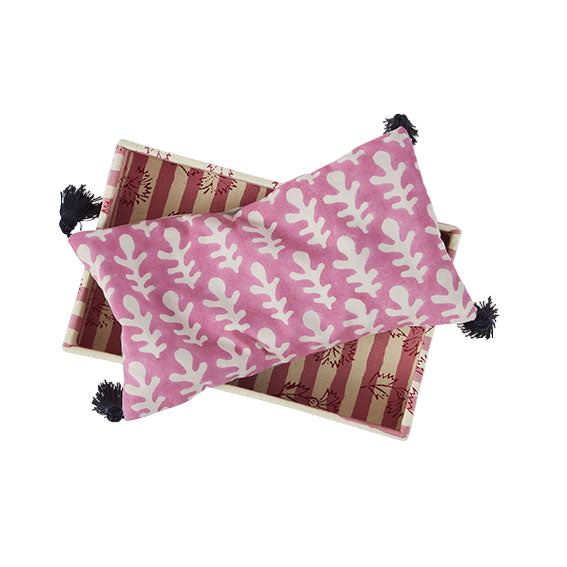 Ikat Bagru Lavender Eye Cushion Pink