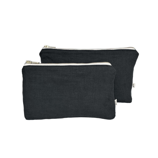 The Linen Pouch Bag - Charcoal
