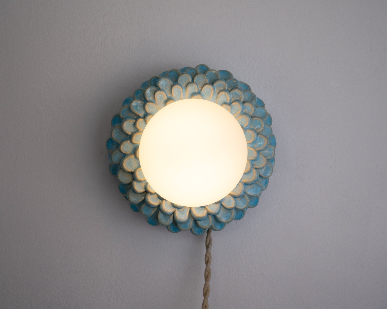 'Petal' Wall Light - Glossy Light Blue