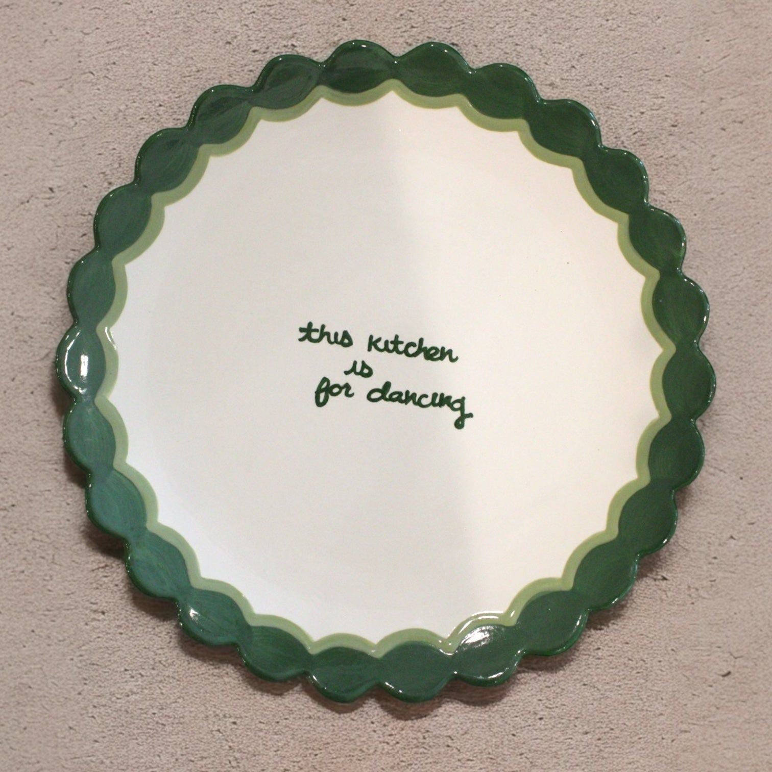 "This Kitchen is for Dancing" Scalloped Dinner Plate