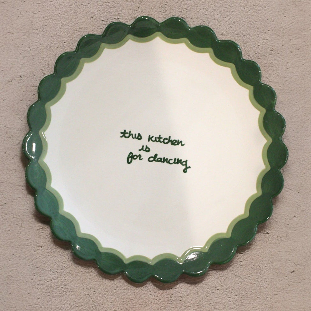 "This Kitchen is for Dancing" Scalloped Dinner Plate