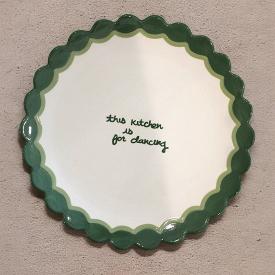 "This Kitchen is for Dancing" Scalloped Dinner Plate