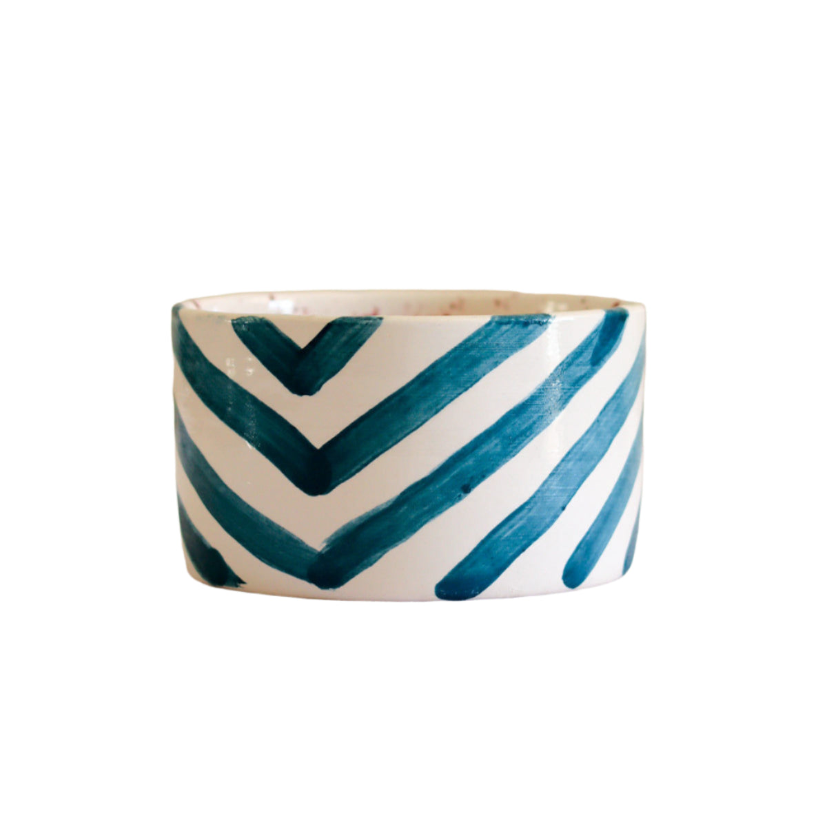 Petrol Stripe Handmade Ceramic Soup Bowl