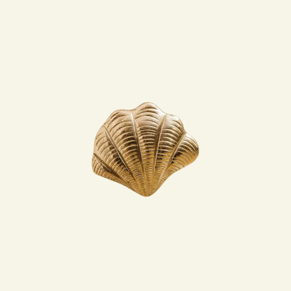 Curved Shell Knob, Lacquered Brass