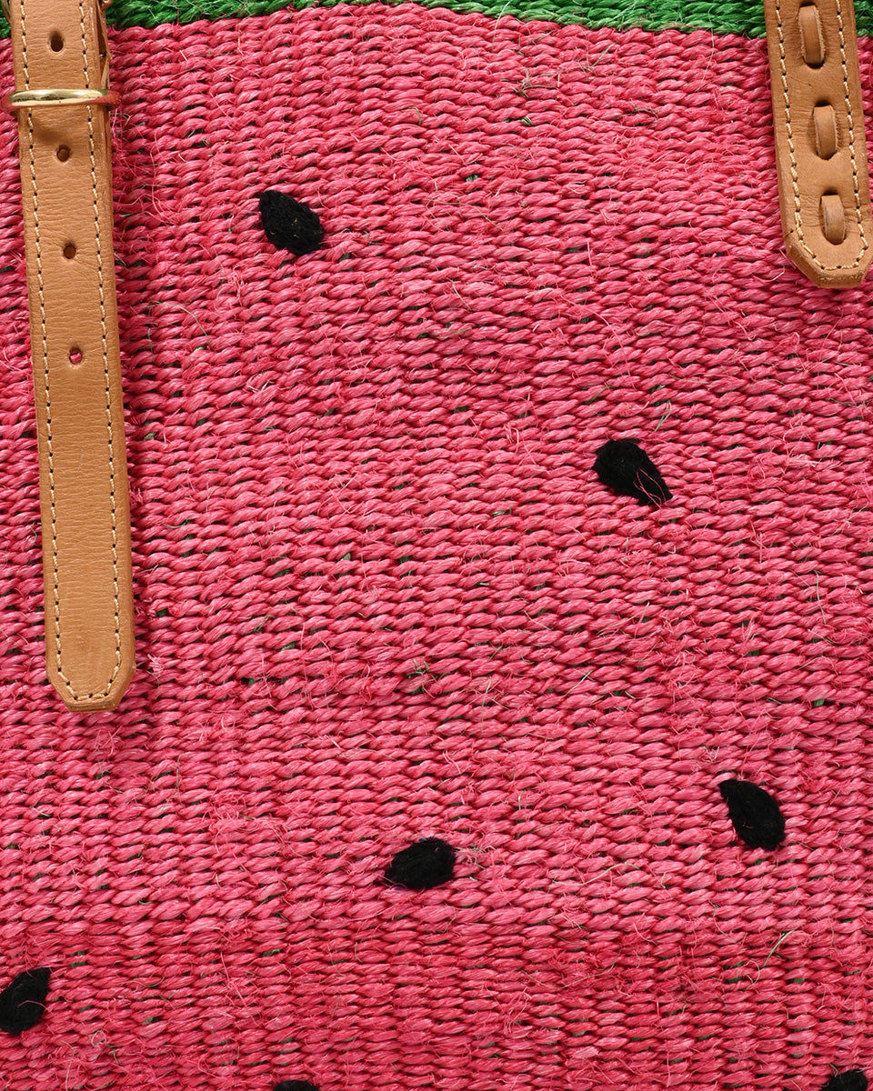 TIKITI MAJI: Watermelon Sisal Tote Bag