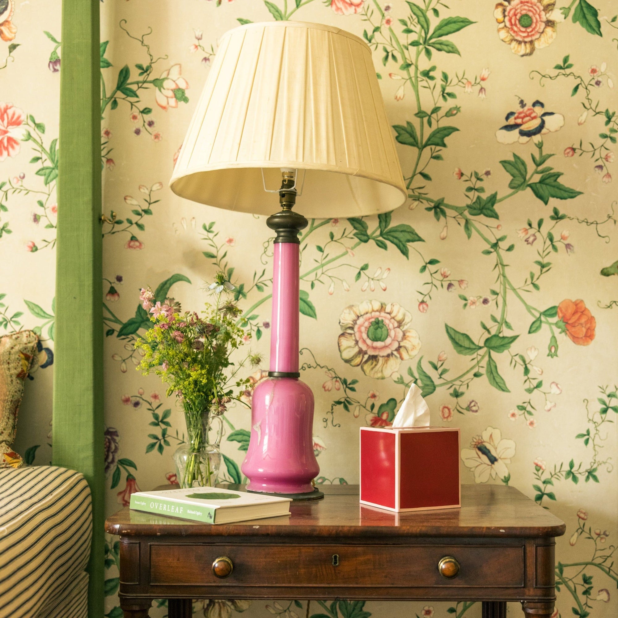 Tissue Box Cover | Ruby Red and Rose Pink