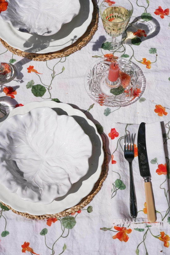 Nasturtium Linen Tablecloth