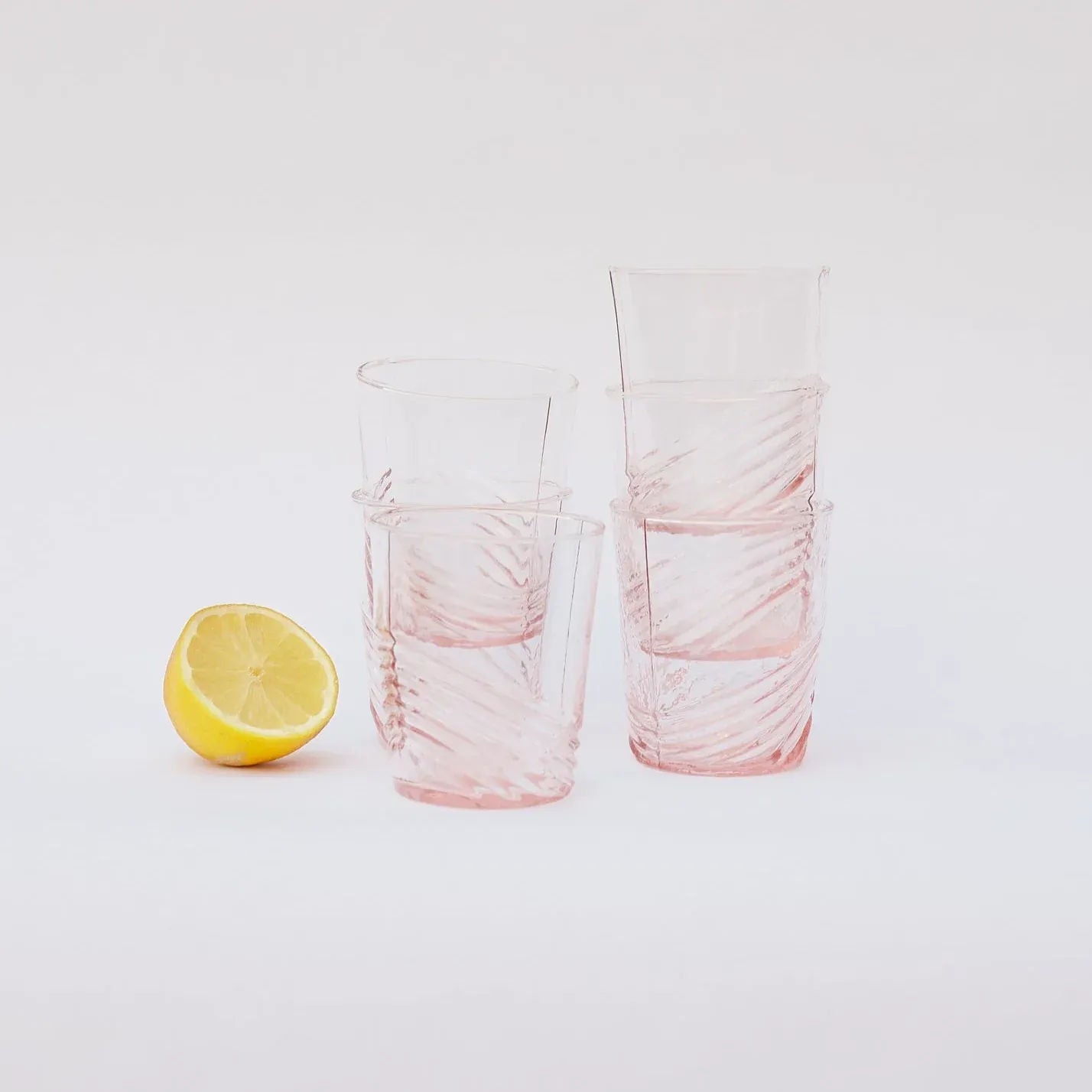 Swirl Water Glass - Rose