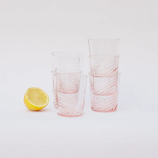 Swirl Water Glass - Rose