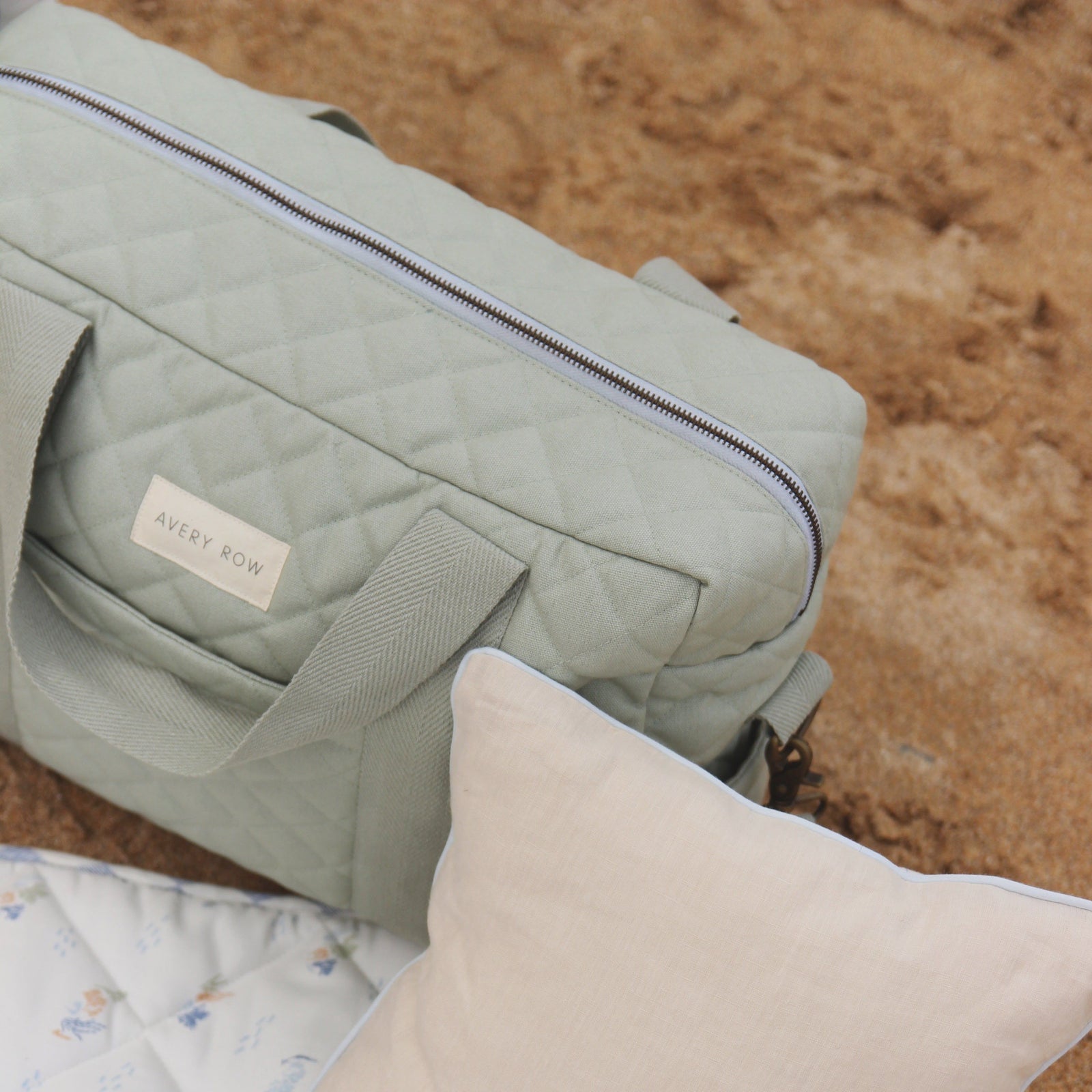 Baby Changing Bag - Sage (With Pram Clips)