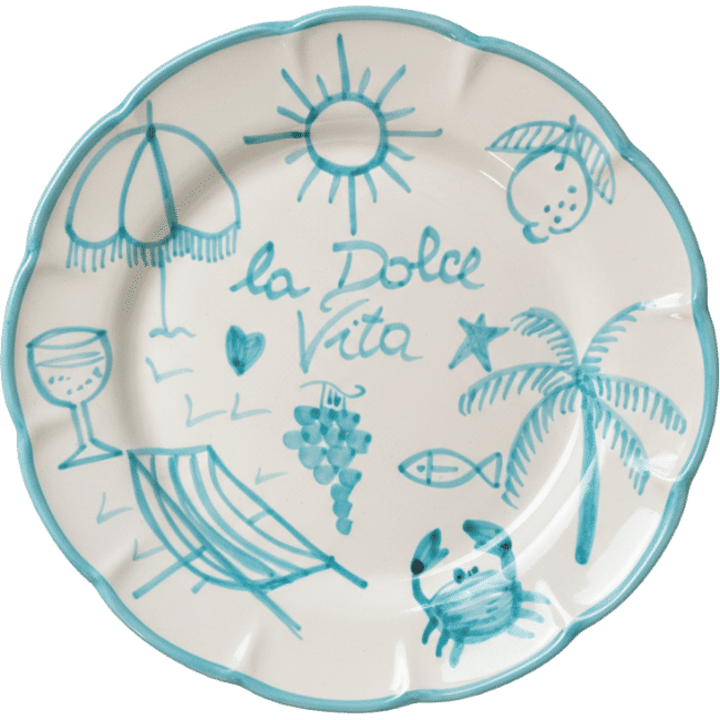 Dolce Vita Plate Turquoise - 25cm