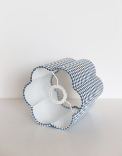 flower-Shaped Lampshade in "Sky Blue Mini Gingham"