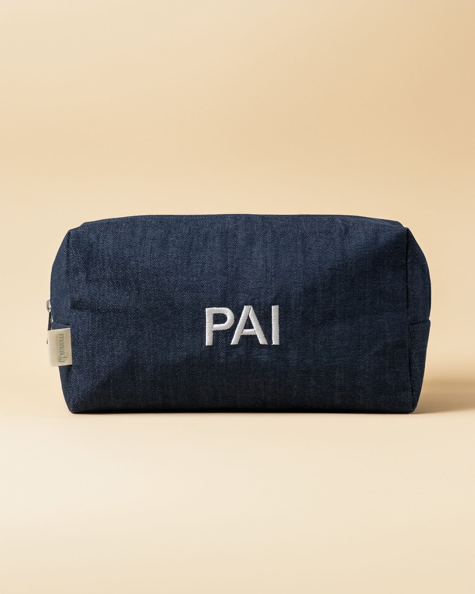 Dark Blue Linen Toiletry Bag, Dad