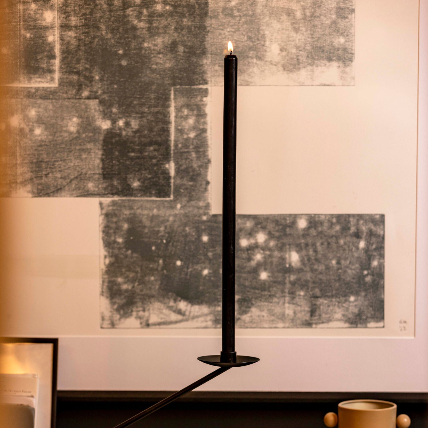 Black Tapered METRE Candle Pair