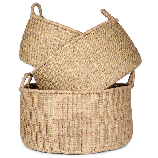 LAWRA: Natural Floor Storage Basket with Handles