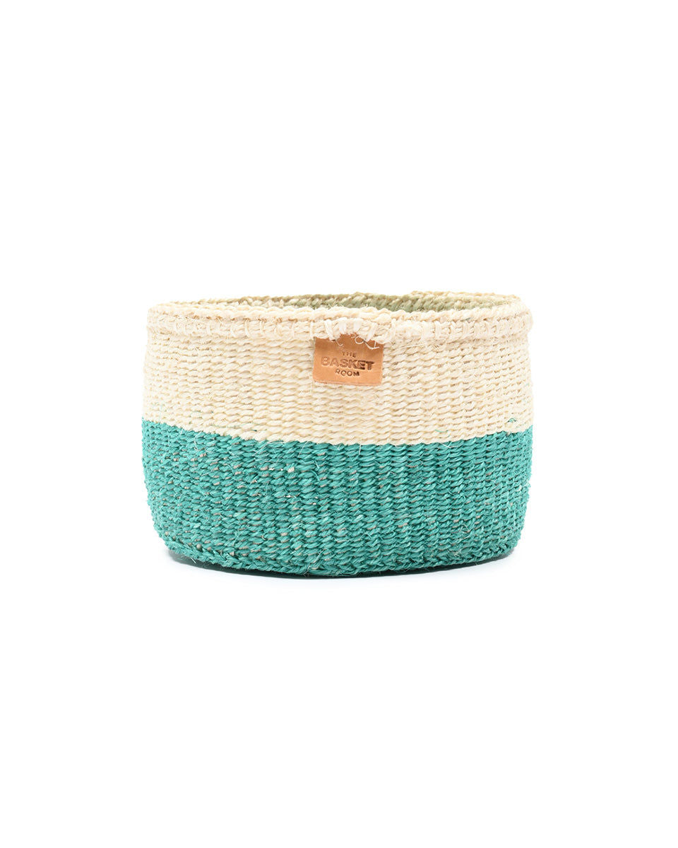 REMBO: Aqua Colour Block Woven Basket