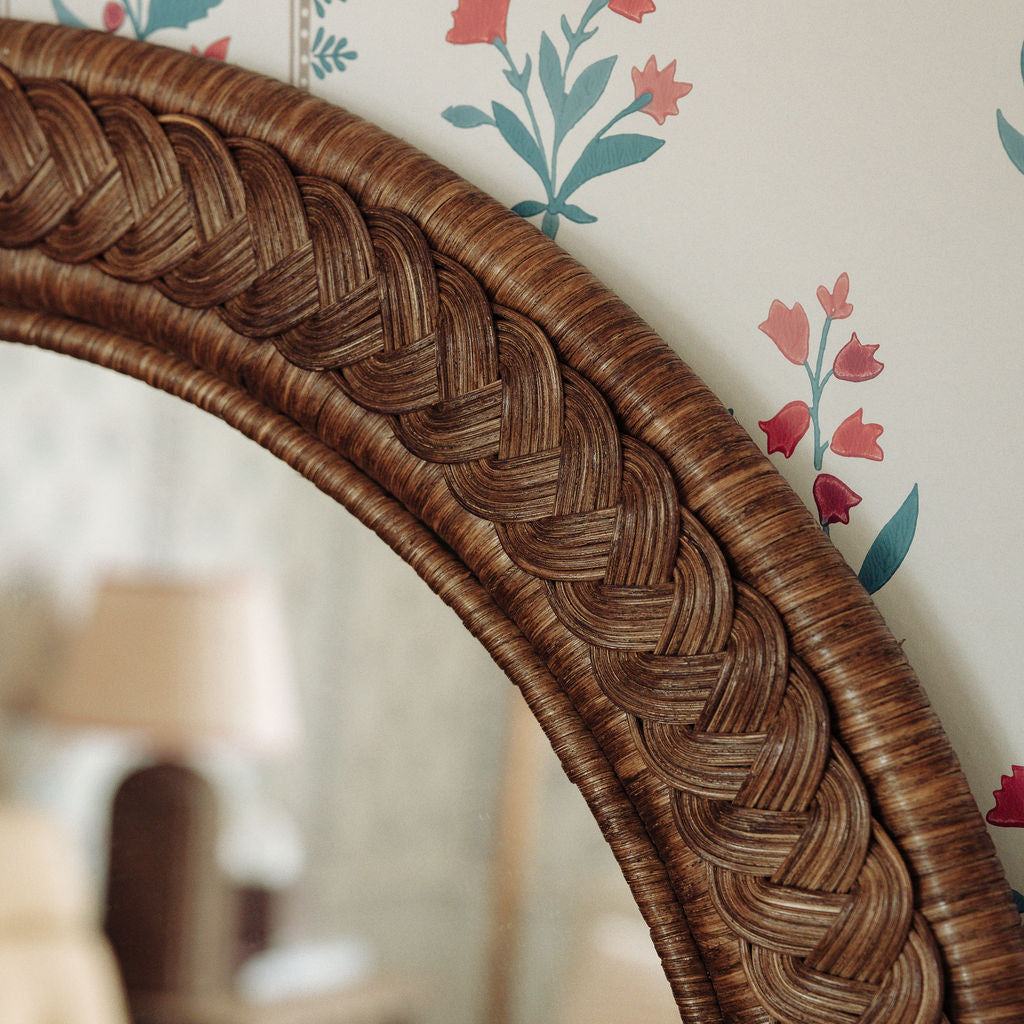 Serena Rattan Mirror, Round
