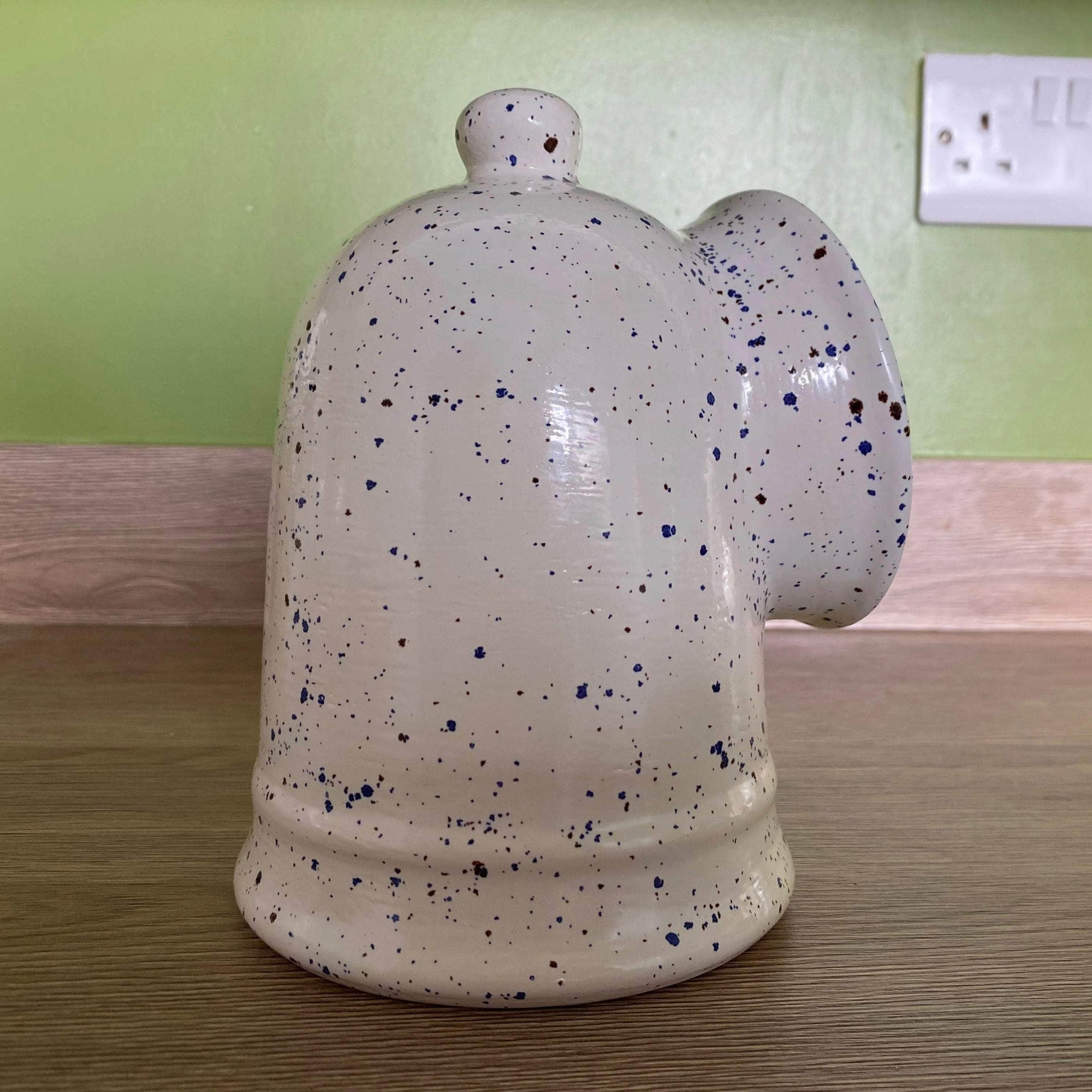 Salt Pig Speckled Blue and White Glaze