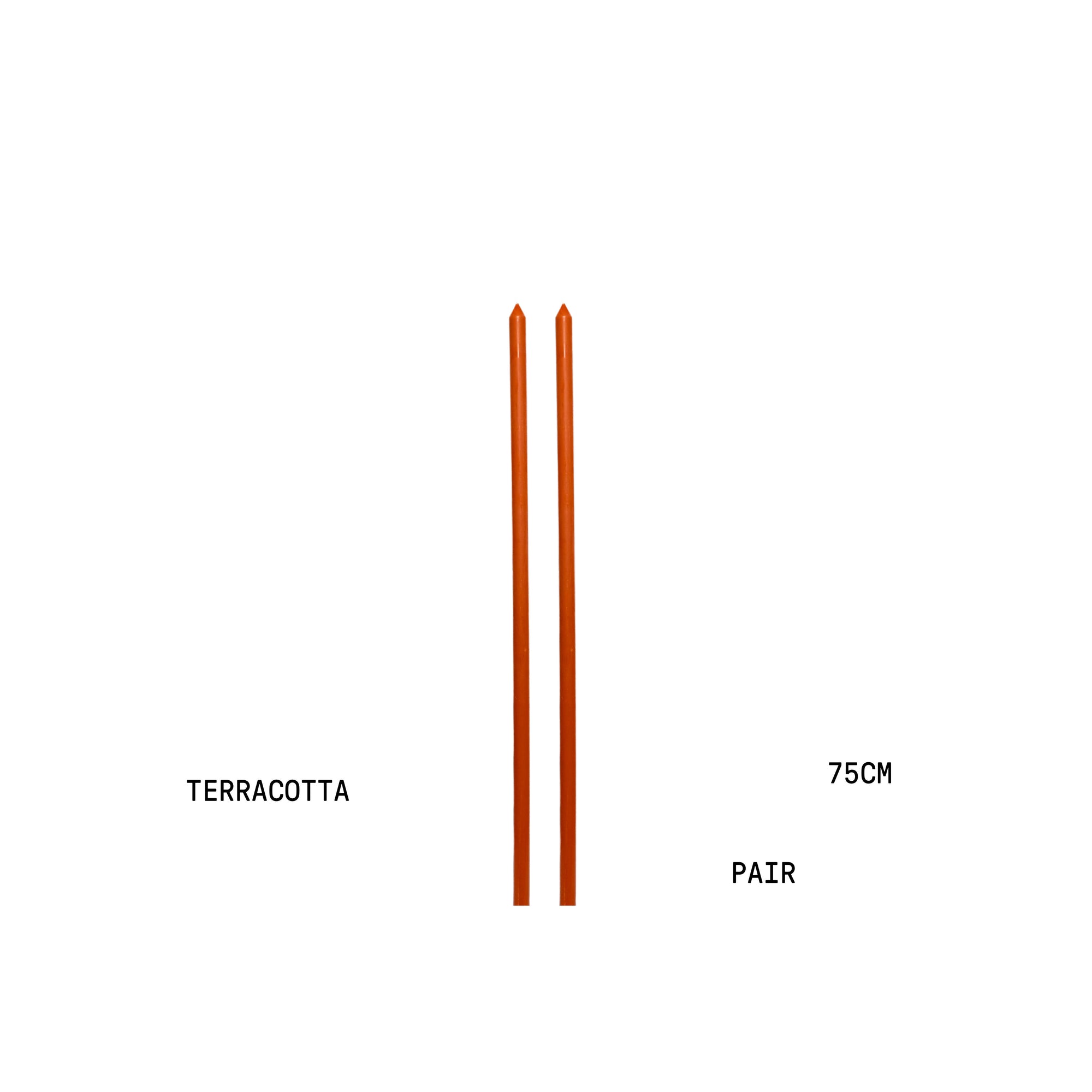 Terracotta Tapered METRE Candle Pair