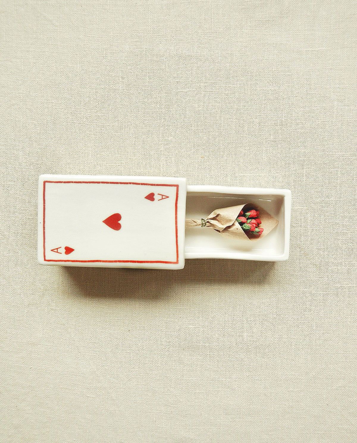‘Ace Of Hearts’ Ceramic Matchbox