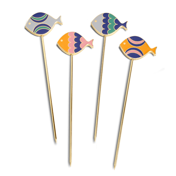 Fish Splash Cocktail Picks (Set of 4)