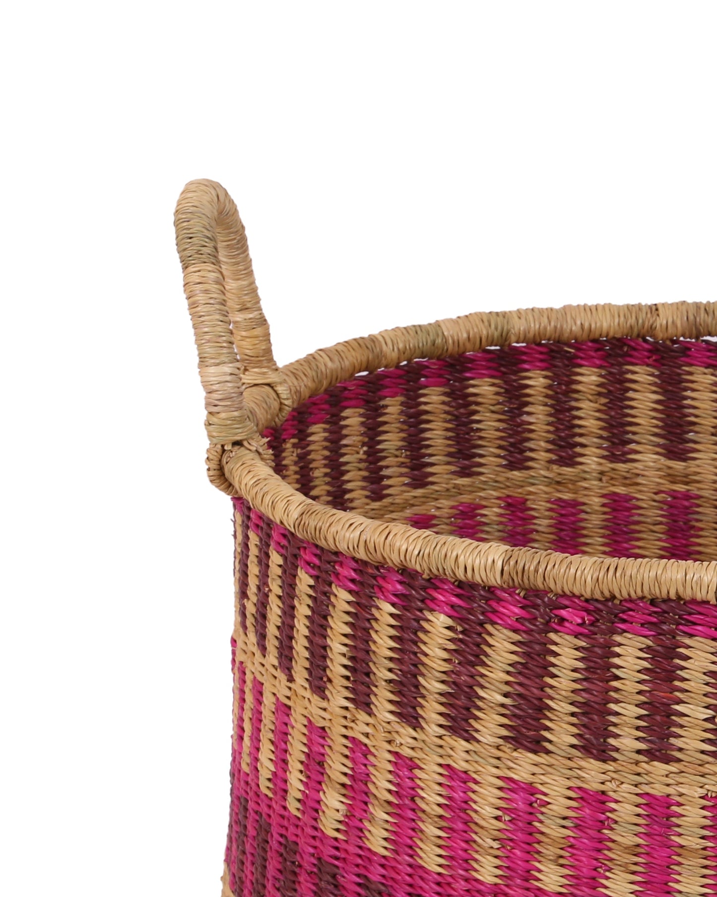 OBINA: Small Pink, Purple Floor Storage Basket With Handles