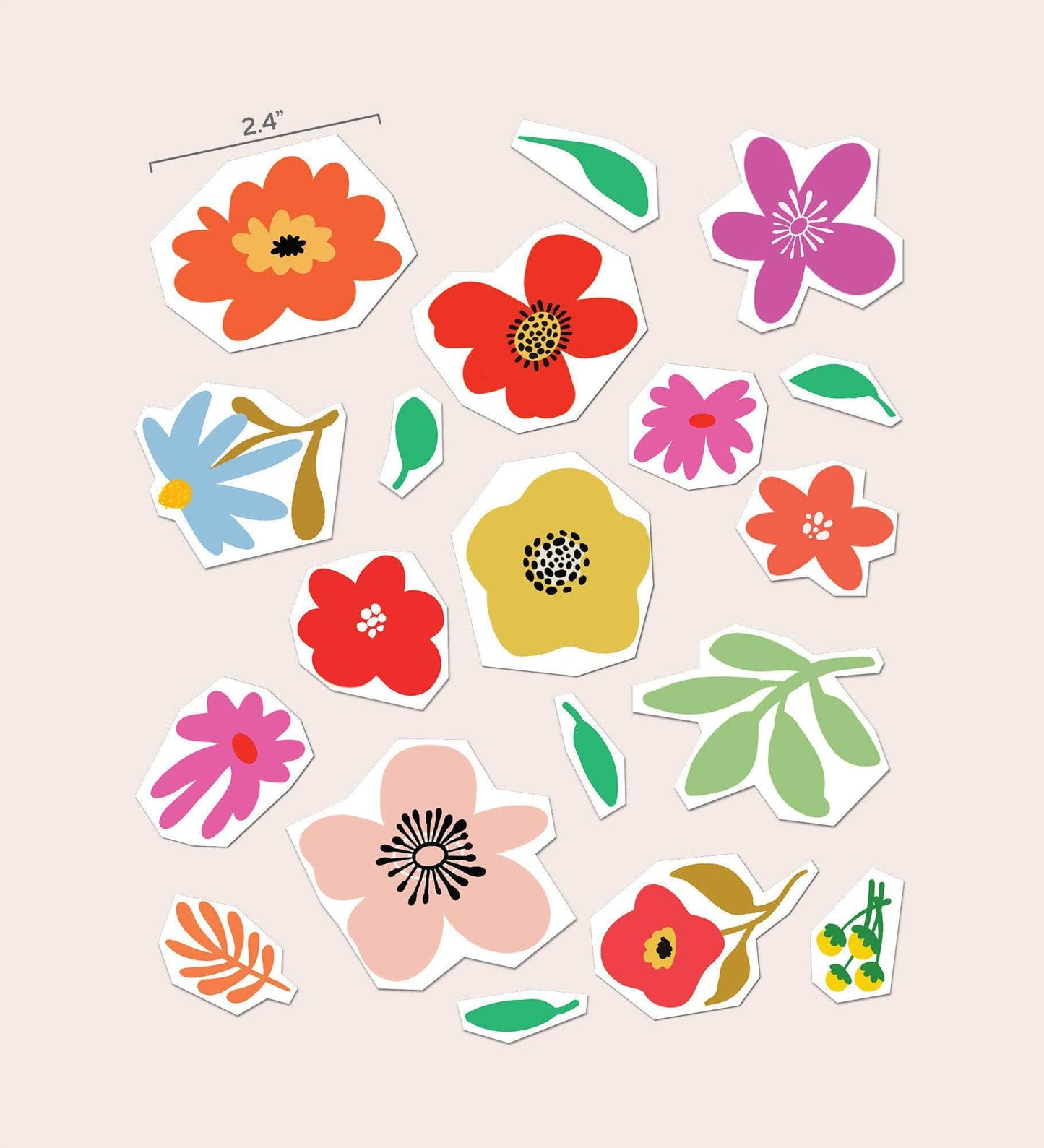 Vintage Flower Ceramic Sticker Set