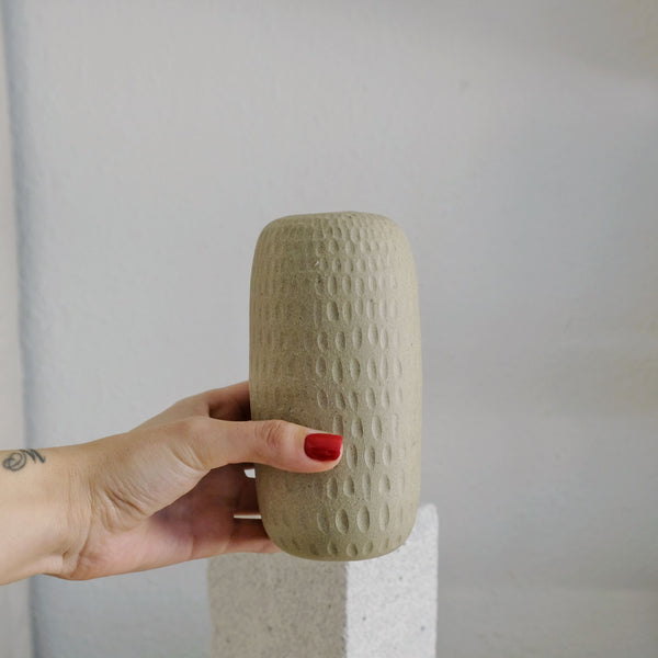 Murray - Ceramic Vase - Natural Carved
