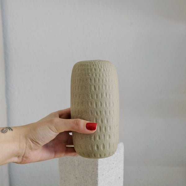 Murray - Ceramic Vase - Natural Carved