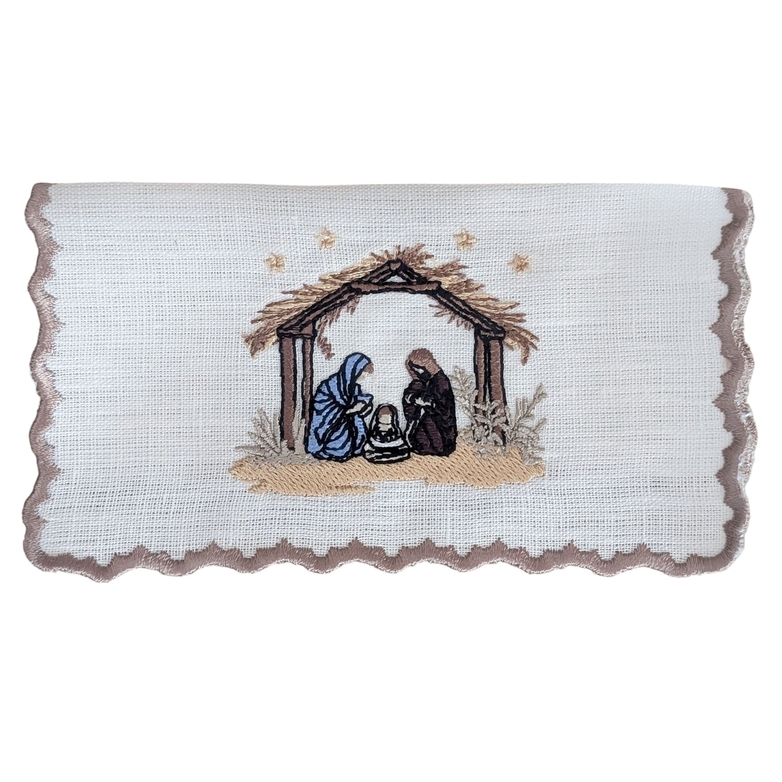 NATIVITY - Christmas Embroidery Cocktail Napkin Set (set of 6)