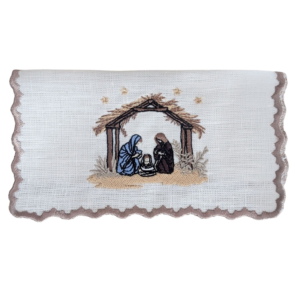 NATIVITY - Christmas Embroidery Cocktail Napkin Set (set of 6)
