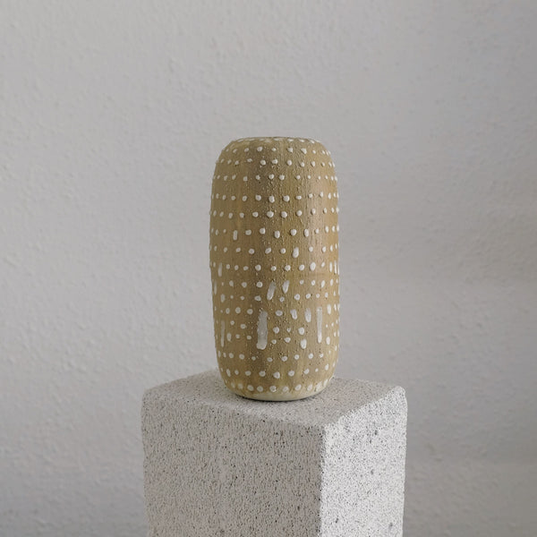 Murray - Ceramic Vase - Light Brown with White Dots