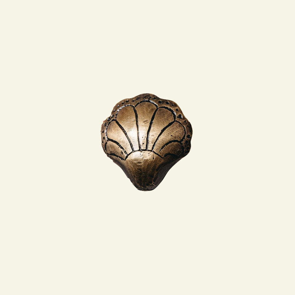 Chunky Shell Knob, Antique Brass