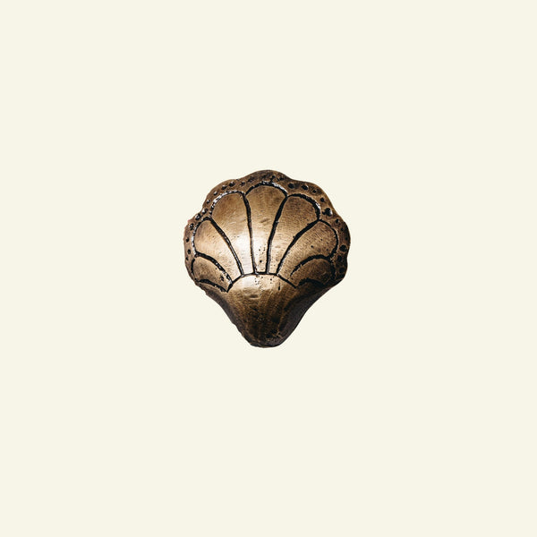 Chunky Shell Knob, Antique Brass