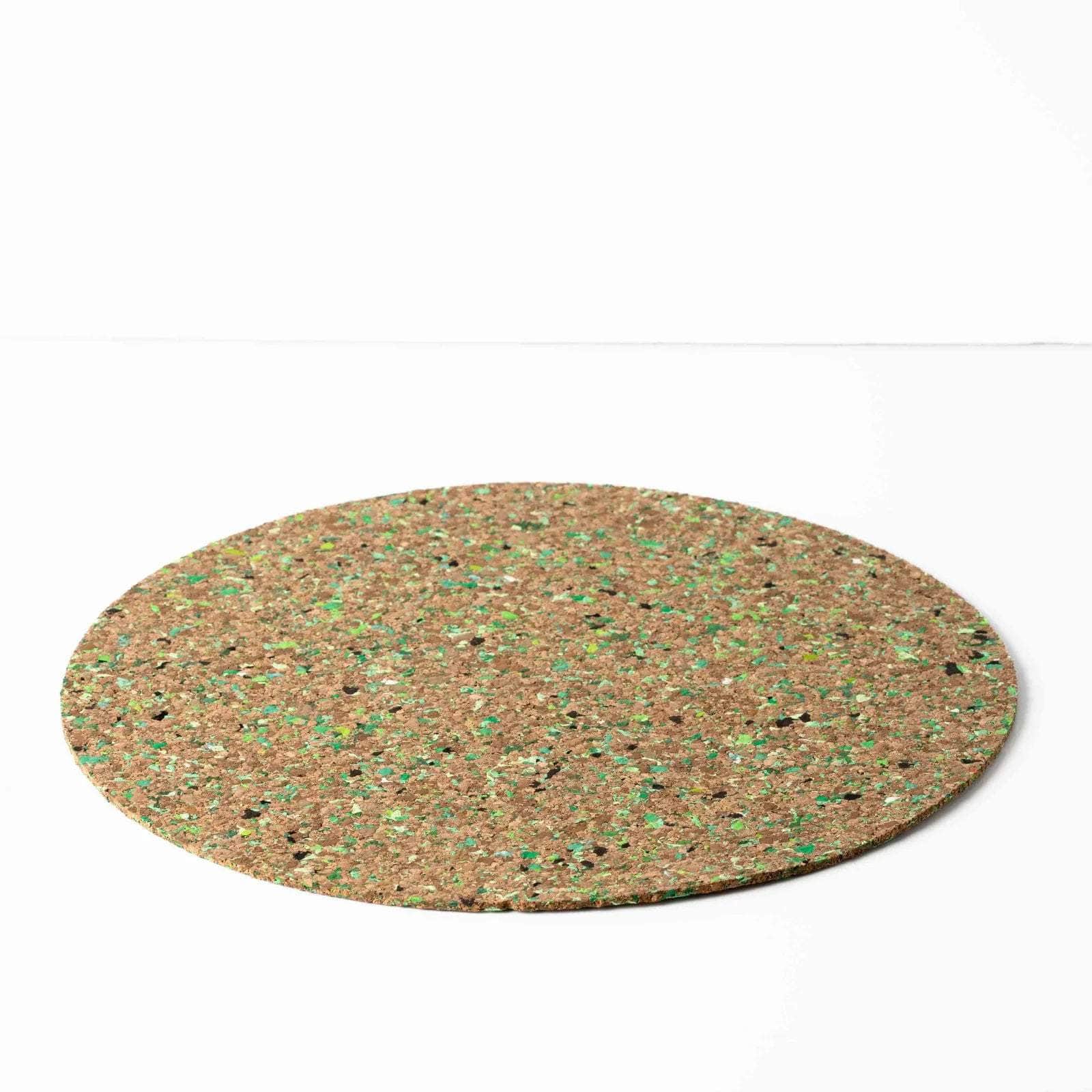 Green Round Speckled Cork Placemat