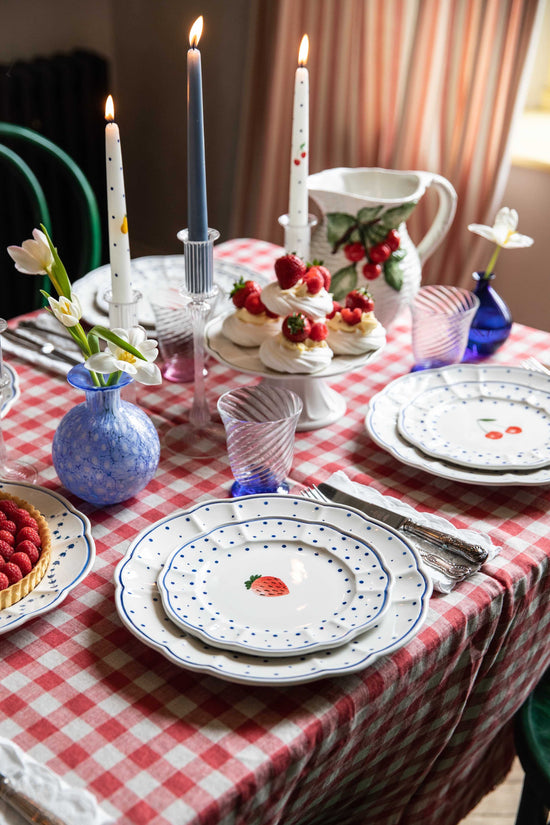 Tutti Frutti Polka Dot Side Plate, Strawberry, Set Of 4