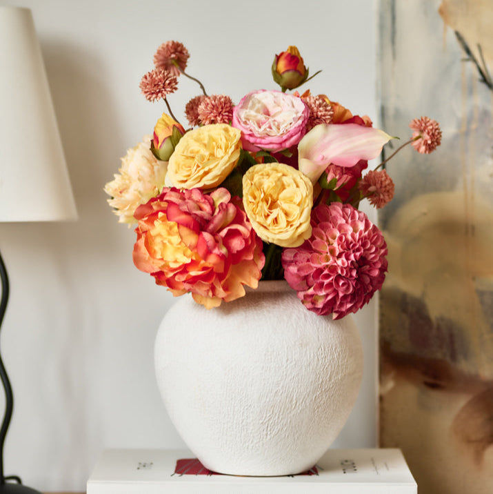 Sienna - Faux Flower Arrangement - Reds, Pinks, Yellows & Oranges