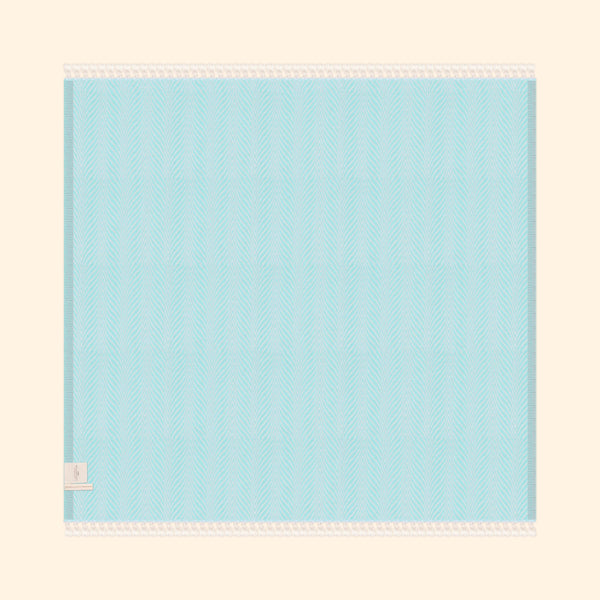 Yaprak Pure Cotton Blanket In Powder Blue