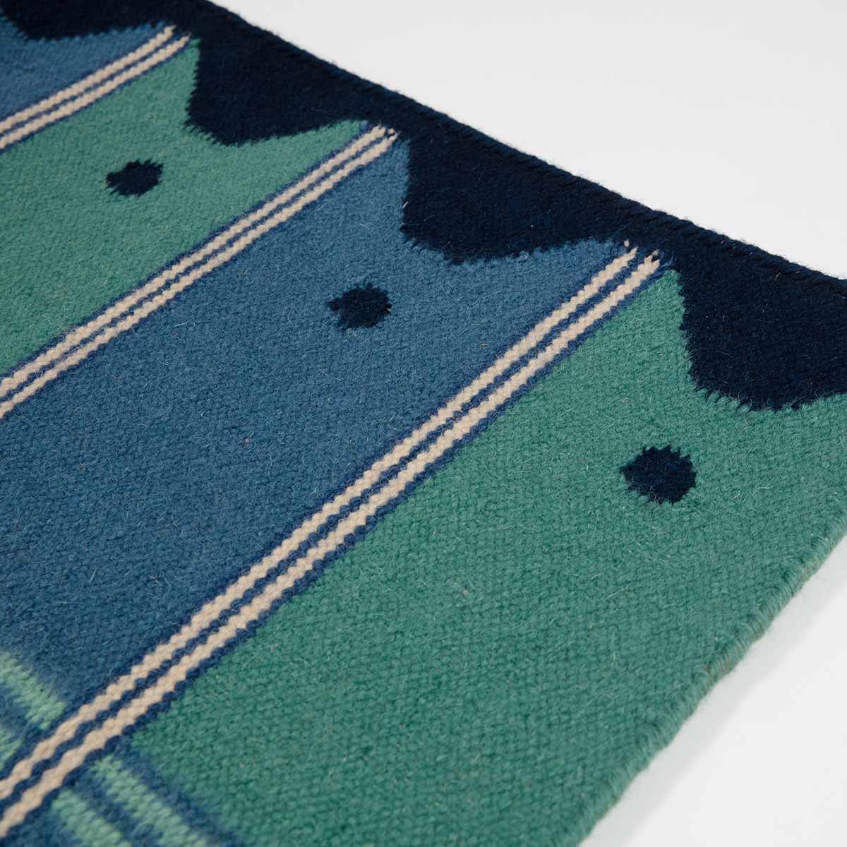 Ladder Flatweave Runner Rug - Blue and Green