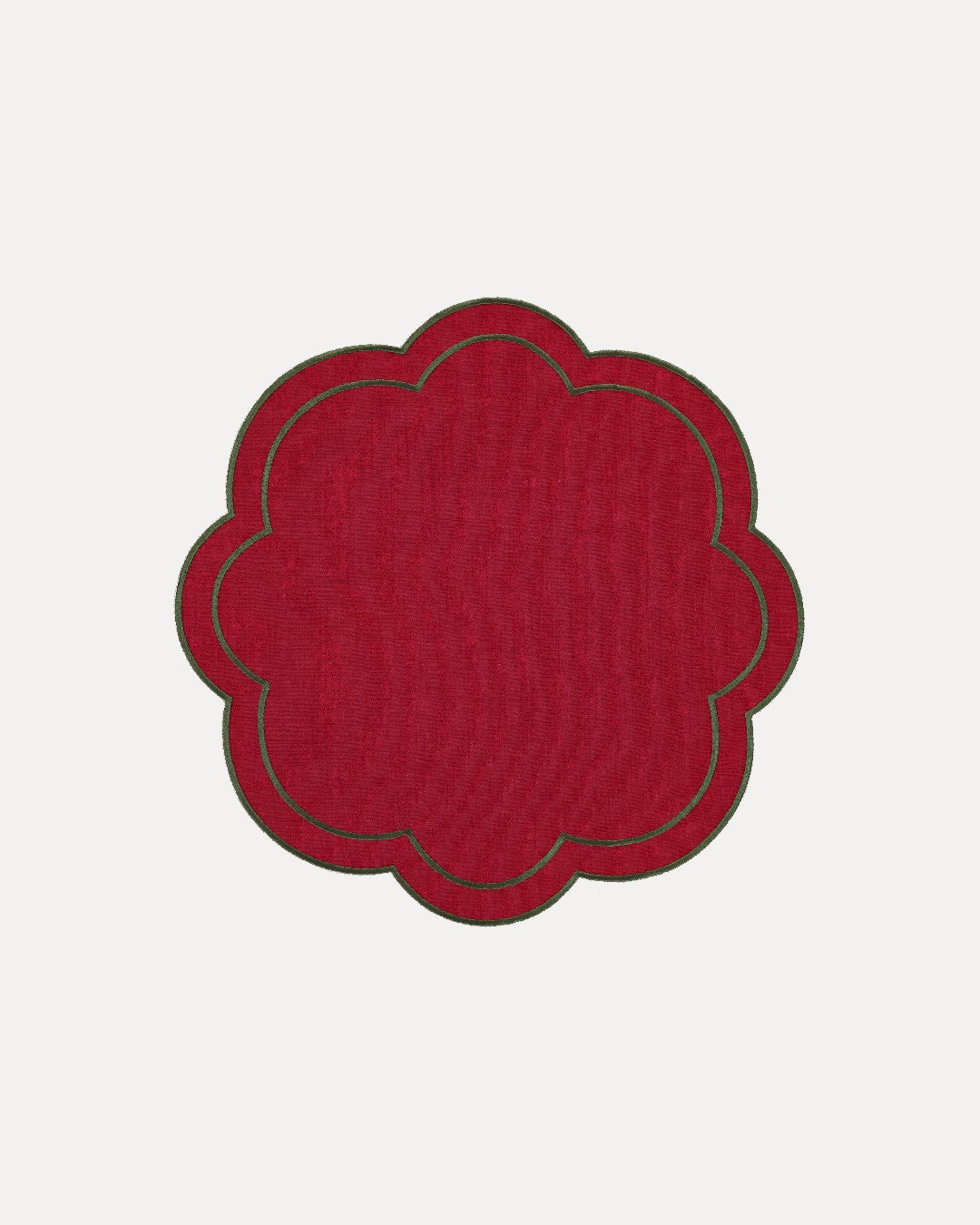 Dahlia Placemat, Bordeaux with Green