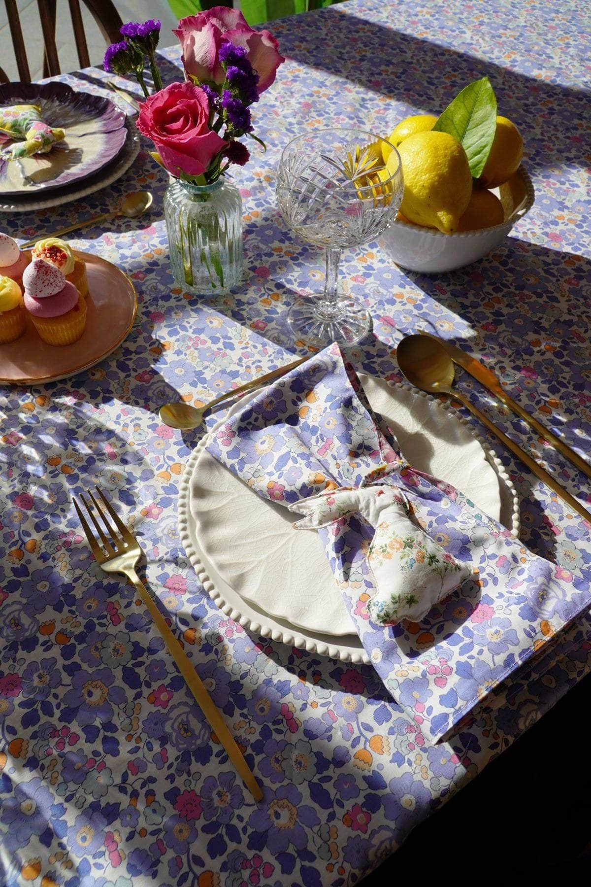 Reversible Wavy Napkin Set Made With Liberty Fabric Betsy