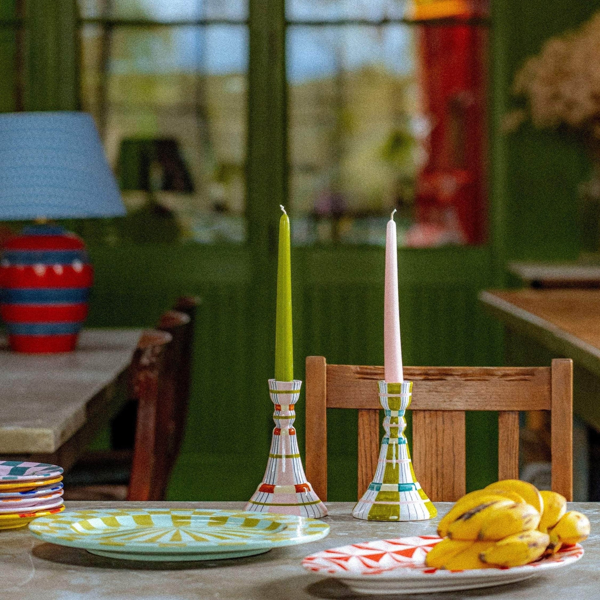 Kente Candlestick, Pink