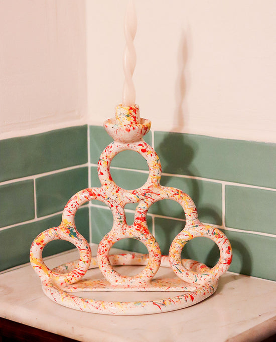 Multicolor Handmade Ceramic Candle Holder