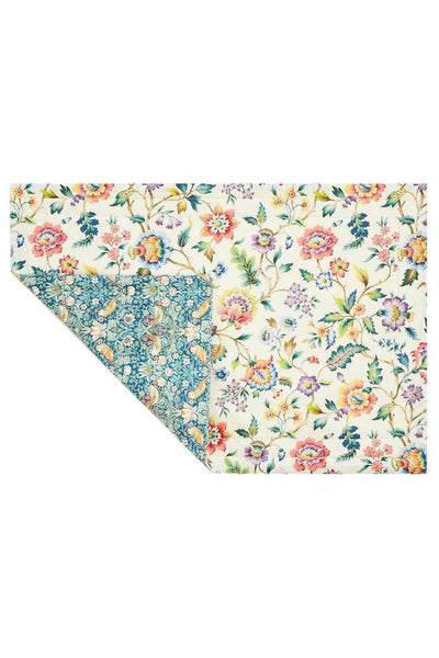 Reversible Stitch Placemat Made With Liberty Fabric Strawberry Thief & Eva Belle