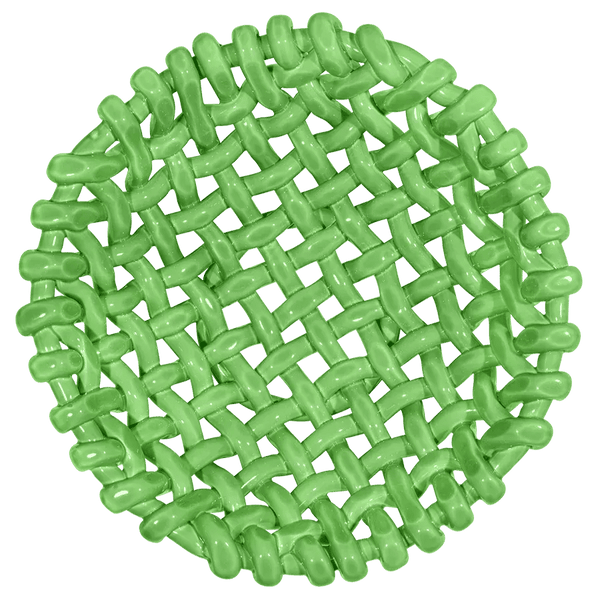 Large Apple Green Basketweave Bowl