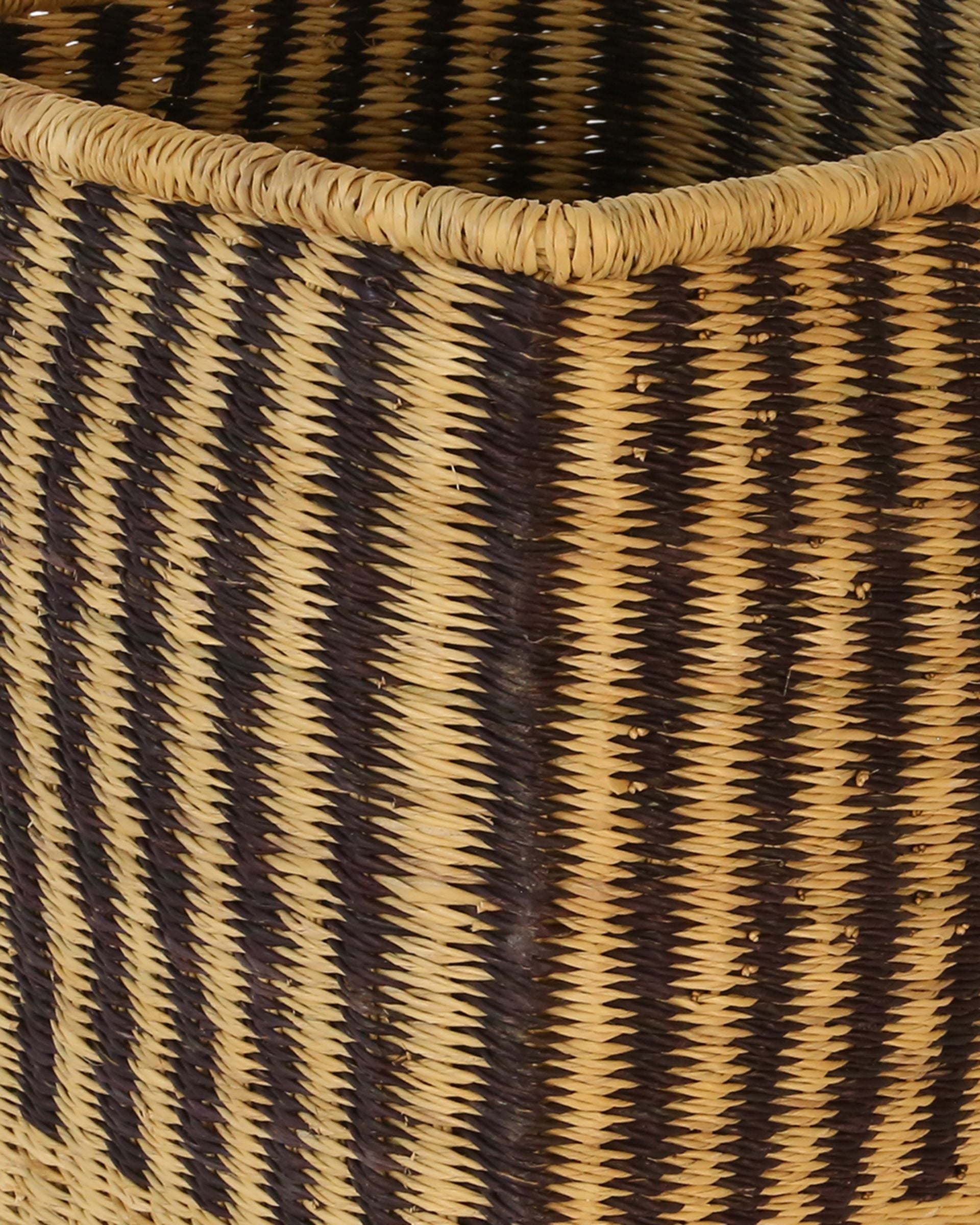 YOA: Black & Natural Square Basket