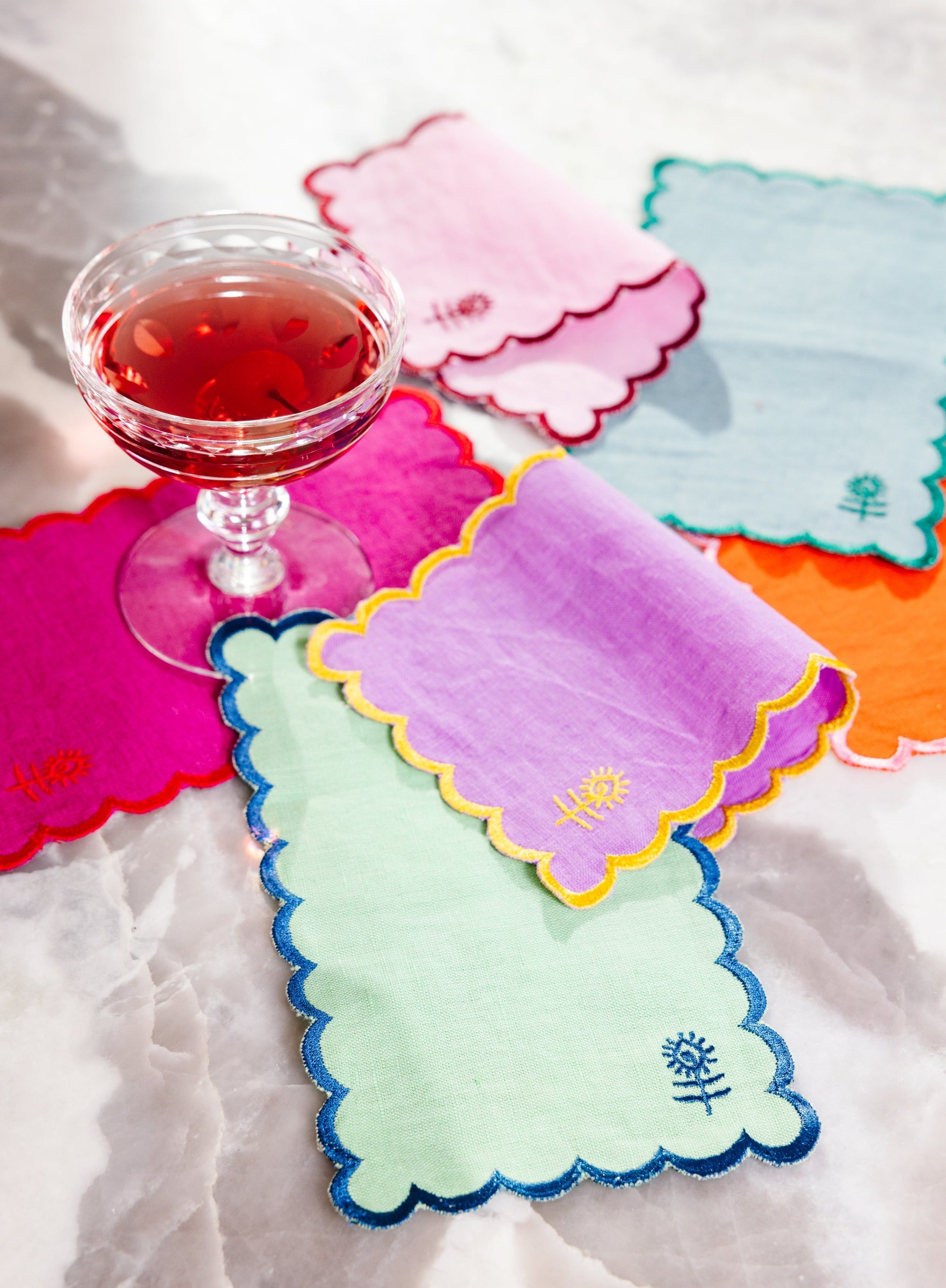 Icon Linen Cocktail Napkins S/6 - Kaleidoscope