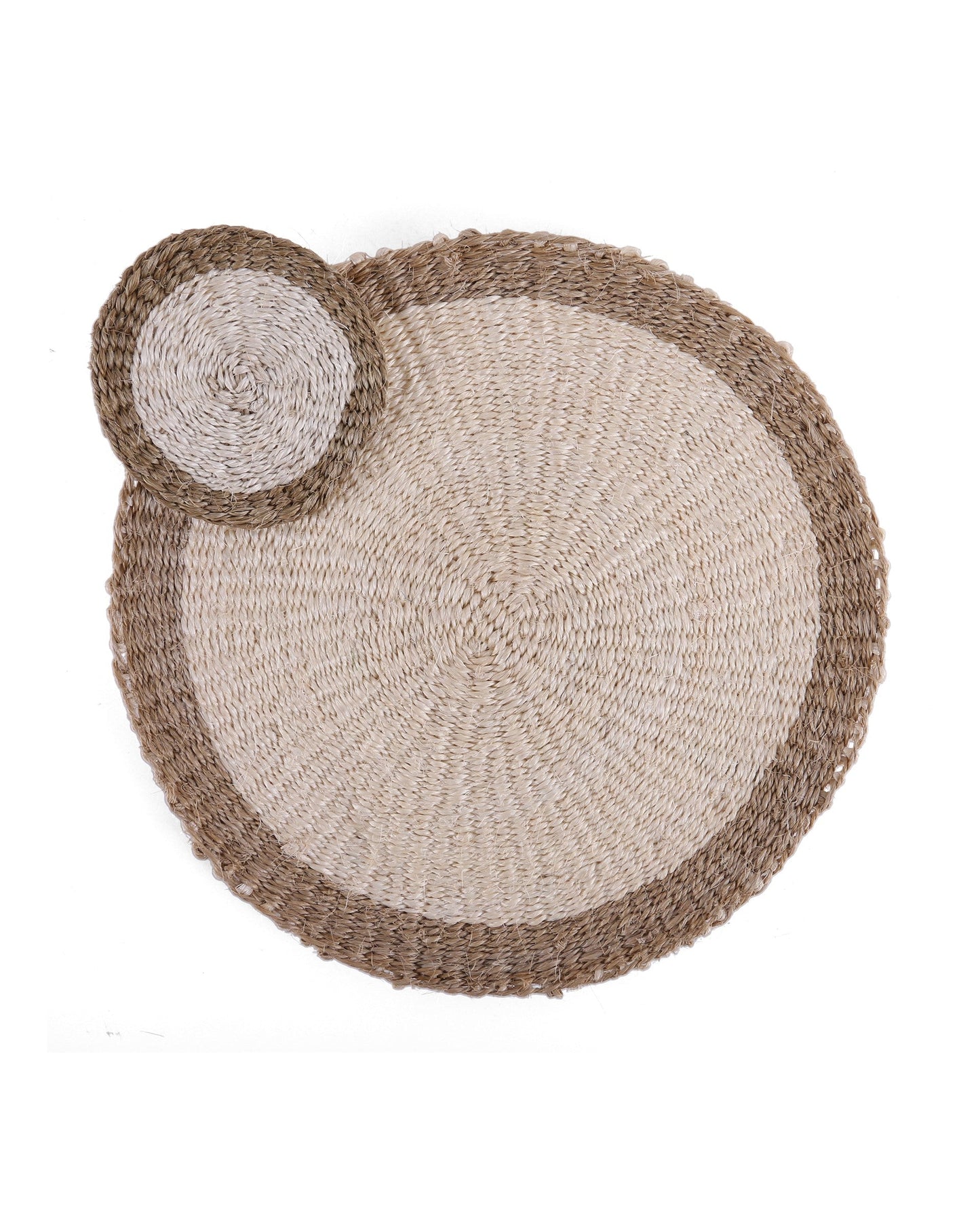 CHANGA: Natural and Light Taupe Woven Circular Placemat